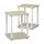 Furinno Simplistic Sofatisch, Couchtisch, Beistelltisch, mit 2 Ebenen, 2-er Set, cremefarbener Kunstmarmor/Weiß