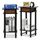 Furinno Hoher Beistelltisch mit Schublade (2er Set), Holz, Espresso/Braun, 29.49 x 39.5 x 70.41 cm