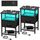 LAKEMID Nachttisch-Set mit Ladestation und Schublade, Beistelltisch mit LED-Lichtleiste in 20 Farben und 2 Ebenen, Regal für Schlafzimmer, Wohnzimmer, Sofa, Couch, Schwarz, 2 Stück