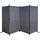 QUICK STAR Paravent 4 Teilig 165 x 220 cm Stoff Raumteiler Trennwand Balkon Sichtschutz Stellwand Faltbar Grau