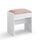 VASAGLE Kailyn Kollektion - Hocker Schminktisch, Sitzhocker gepolstert, Makeup-Hocker aus Samt, mit rutschfesten Fußpads, für Verschiedene Räume, mattweiß-pastellrosa RDS001W01