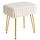 IBUYKE rechteckiger Fußstützenstuhl Ottoman, Make-up Eitelkeits Hocker Beistelltisch, Samt Ankleidetisch Sitz, Fußhocker Stuhl, goldene Stahlbeine, für Make-up Raum, Schlafzimmer, weiß WBD003W