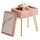 IBUYKE Rechteck Eitelkeit Stuhl mit Stauraum, Fußstütze Fußhocker Ottoman, Eitelkeit Hocker, Schminktisch Stuhl, mit Anti-Rutsch Füßen, für Make-up Raum, Schlafzimmer, Rosa WBD004P