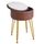 IBUYKE Faux Leder Runde Fußlehne Hocker mit Lagerung Ottoman, Make-up Eitelkeit Stuhl Seitentisch, PU Umkleidetisch Sitz, abnehmbare Abdeckung, goldene Stahlbeine, Dunkelbraun WBD024Z