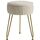 IBUYKE Samt Runde Fußstütze Hocker Ottoman, Make-up Eitelkeits Beistelltisch, Samt Ankleidetisch Sitz, Pouf Couch Hocker, goldene Stahlbeine, cremeweiß L/G-30M