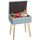 YMYNY Schminkhocker Stuhl mit Stauraum, quadratischer Hocker aus Samt, moderner multifunktionaler Make-up-Hocker für Schlafzimmer, Wohnzimmer, Büro, goldene Beine, 40 x 29.5 x 48 cm, Graublau HBD024G