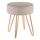 Duhome Sitzhocker Schminkhocker Samt Runder Ottoman Hocker Gepolsterter Hocker mit Metallbeine für Schminktisch Wohnzimmer Schlafzimmer, Beige