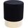 Kare Design Polsterhocker Cherry Brass, kleiner, moderner Design Hocker mit Samtbezug, rund, Schwarz-messing, (H/B/T) 42x35x35cm