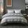 BEDSURE Bettwäsche 155x220 3teilig Bettbezug - Bettwäsche-Sets Grau 155 x 220 cm mit 2 Kissenbezüge 80x80 cm, ÖKO-TEX Wendebettwäsche Bedding Grau Gestreift Muster mit Reißverschluss