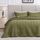 Love's cabin Bettwäsche-Set für Doppelbett, olivgrün, weich, Sommer, leichte Tagesdecke, Steppdecke, Wellenmuster, Bettwäsche für alle Jahreszeiten, 2-teilig (1 Steppdecke, 1 Kissenbezug)