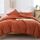 ROSGONIA Queen-Bettwäsche-Set, Burnt Orange, 3-teilig (1 Boho-Terracotta-Bettdecke und 2 Kissenbezüge), leichte Herbst-Bettwäsche, Rostdecke, Ganzjahresdecke