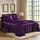 Pure Bedding Satin-Spannbettlaken, 4-teilig, violett, luxuriös, schmutzabweisend – Spannbettlaken mit tiefen Taschen, Bettlaken und Kissenbezügen