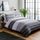Sleepdown Wende-Bettwäsche-Set, strukturiert, gestreift, Polycotton 5056242763475 schwarz/grau 135 x 200cm + 1 x 80 x 80cm
