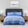 Sleepdown Bettwäsche-Set mit Kissenbezügen, strukturiert, gestreift, Marineblau/Weiß, weich, pflegeleicht, gemütlich, wendbar, Bettwäsche-Set mit Kissenbezügen – Doppelbett (200 x 200 cm)