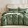 JELLYMONI Grüner Bettbezug für King-Size-Bett, Mikrofaser, getuftet, Boho-Stil, strukturierter Bettbezug, Jacquard-Rhombus, geometrisches Muster, Bettbezug mit Eckbändern und Reißverschluss