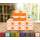 Elegant Comfort Luxuriöses, weiches Bettlaken, Würfelmuster, Fadenzahl 1500, Perkal, ägyptische Qualität, weich, Knitter- und lichtbeständig, 6-teiliges Bettwäsche-Set, Kingsize, Joyful Orange