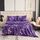 Bedlifes Komplettes Bettlaken-Set, ultraweich, atmungsaktiv, seidige Blumen, tiefe Taschen, 100 % Mikrofaser, 4-teilig, dunkelviolettes Blumenmuster