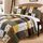 Cozy Line Home Fashions Andy Brown Olive Senf Gelb Schwarz Real Patchwork Quilt Bettwäsche Set 100% Baumwolle Wendedecke Tagesdecke Set für Herren Damen (Braun/Oliv, King - 3 Stück)