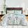 Leaves Comforter Sheet Set White Bed in a Bag 7 Pieces King Size Green Floral Microfiber Reversible Bedding Set (1 Comforter 2 Pillow Shams 1 Flat Sheet 1 Fitted Sheet 2 Pillowcases)