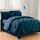 Elegant Comfort Luxuriöses, weiches, gemütliches, 8-teiliges Bettwäsche-Set für Betten mit Bettlaken-Set mit doppelseitigen Aufbewahrungstaschen, Full/Queen-Size-Bett, Marineblau