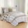 Elegant Comfort 8-teiliges Lodge wendbares Bettdecken-Set mit kariertem Karomuster, seidig weiches Komplett-Set mit doppelseitigen Aufbewahrungstaschen, King/Cal-King-Size-Bett, Taupe