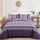 WONGS BEDDING Boho-Steppdecken-Set Queen-Size – Boho-Lila 3-teiliges Steppdecken-Set mit Streifen, leichte Mikrofaser, für alle Jahreszeiten, Bettdecken-Set für Queen-Bett (Queen, 244 x 229 cm)