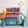 WONGS BEDDING Boho-Steppdecke, Kingsize, Orange und Blau, Boho-King-Steppdecke, für alle Jahreszeiten, leichte Tagesdecke für Schlafzimmer, Dekoration, 261,6 x 228,6 cm, 3 Stück