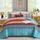 WONGS BEDDING Boho-Steppdecken-Set in voller Größe, blau, Bohemian-Stil, gestreift, 3-teilig, weiche Mikrofaser, leichte Tagesdecke, Bettüberwurf, Bettwäscheset für alle Jahreszeiten (198,1 x 228,6