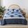 HoneiLife Steppdecken-Set in Twin-Size, 2-teilig, Mikrofaser, wendbar, Patchwork-Bezüge, Blumen-Bettwäsche-Set, Ganzjahresdecke, Blau-Weißes Porzellanmuster