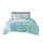 Intelligent Design Raina King Bettdecken-Set, weiche Mikrofaser, modernes geometrisches Metallic-Bett-Set, 5-teilig, mit 2 Kissenbezügen, 2 Wurfkissen, Aqua
