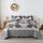 HoneiLife Queen-Size-Bettwäsche-Set – 3-teilig – graue Bordüre aus Mikrofaser – leichte, wendbare Bettdecken mit Blumenmuster – Ganzjahresdecken