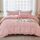 AveLom Blush Pink Seersucker Bettbezug-Set Queen-Size (228.6x228.6 cm), 3 Stück (1 Bettbezug + 2 Kissenbezüge), strukturierter Bettbezug mit Reißverschluss, Eckbänder