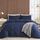 AveLom Marineblauer Bettbezug für King-Size-Bett, 264.2x228.6 cm, 3-teilig (1 Bettbezug + 2 Kissenbezüge), strukturierter Bettbezug mit Reißverschluss, Eckbändern