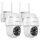 COOAU 2PCS Überwachungskamera Aussen Akku - 2K Kabellose WLAN IP WiFi 6 PTZ Kamera Outdoor mit Bluetooth-Verbindung, 4 Spotlight Farbnachtsicht, Intelligente KI-Erkennung