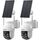 ieGeek 2Pcs 2K 3MP Überwachungskamer Aussen Solar, 360° PTZ Überwachungskamera Aussen Akku, 2.4GHz Kabellos Überwachungskamera mit PIR Bewegungsmelder,Farb-Nachtsicht, 2-Wege-Audio