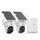 aosu 2K Überwachungskamera Aussen Akku Solar, 2-Cam-Kit mit aosuBase, Kein Abonnement, 32GB Lokaler Speicher, 360° PTZ Panorama Auto Tracking Erkennung, Farb-Nachtsicht 2 Wege Audio, 5G/2,4G WLAN