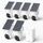 aosu 3K Überwachungskamera Aussen Solar Akku, 6 Cam-Kit & aosuBase 2.0, 5MP 360° PTZ Panorama, Kein Abonnement, Bis zu 1 TB erweiterbar-32 GB integriert, Auto-Tracking Farb-Nachtsicht 2 Wege Audio