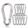 Karabiner Legierter Stahl, Schlüsselanhänger Karabinerhaken 50mm x φ5mm belastbar bis 120 kg Kletterhaken verzinkt (10 Stück)