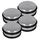 Westcott Türstopper aus Edelstahl 4 Stück | Runder Türstopper mit 1,2kg Eigengewicht | Türschonender Gummiring | Extra rutschfeste Unterseite | ⌀ 10cm, Höhe 4cm | Stabil bei Durchzug | E-19001 00