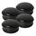 Westcott Türstopper aus Edelstahl Schwarz 4 Stück | Runder Türstopper mit 1,2kg Eigengewicht | Türschonender Gummiring | Extra rutschfeste Unterseite | ⌀ 10cm, Höhe 4cm | E-19002 00