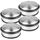 HRB Türstopper 4er Set, Edelstahl massiv - Schwerer Türstopper Boden 1,2 Kg/Stk., Door Stopper im modernen Design versehen mit Gummiring zum Schutz der Türen