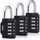 Diyife 3 Stück 4-Stelliges Zahlenschloss, Vorhängeschloss, Kombinationsschloss, Wetterfestes Metall, Plated Steel Combination Lock für Schule, Gym Locker, Hasp Cabinet, Storage, Garage, Gatter