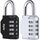 Diyife 2 Pack Zahlenschloss Vorhängeschloss 4-Stelliges, Kombinationsschloss, Wetterfestes Metall, Plated Steel Combination Lock für Schule, Gym Locker, Garage, Gatter - Schwarz Silber
