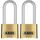 ABUS Zahlenschloss 180IB/50HB63 - Vorhängeschloss mit hohem Bügel - wetterfest - mit einstellbarem Zahlencode - ABUS-Sicherheitslevel 5 - Messingfarben (Packung mit 2)