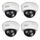 BASI | 4er Set Dome Kamera-Attrappe mit blinkendem LED-Licht | Dummy Kamera | Objektiv Überwachungskamera für den Innen- und geschützten Außenbereich | Wand- Deckenmontage | Weiß | CCTV