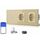 BSEED WLAN Lichtschalter(Neutralleiter Erforderlich), 1 Fach 1 Weg Schalter mit 2 Non-Wifi Steckdose aus Glas, Wifi Schalter Kompatibel mit Alexa/Tuya/Google Home/SAMRT LIFE, Gold