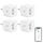 ANTELA WLAN Smart Steckdose 16A Stromverbrauch Messen kompatibel mit Alexa/Google Home, Kinderschutz, Smart Life APP, 2,4GHz, 3680W, 4PCs