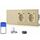 BSEED WLAN Lichtschalter(Neutralleiter Erforderlich), 1 Fach 1 Weg Schalter mit 2 Non-Wifi Steckdose mit USB C aus Glas, Wifi Schalter Kompatibel mit Alexa/Tuya/Google Home/SAMRT LIFE, Gold