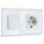 BSEED Lichtschalter mit Steckdose 1 Fach 1 Fach 1 Weg Glas Platte 10A Schuko Schalter 16A Weiß,157mm