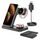 GEEKERA Induktive Ladestation für Samsung, 3 in 1 Faltbare Wireless Charger für Samsung S25/S24/S23/S22, Induktionsladegerät für Galaxy Watch 8/7/6/5/4/3, Kabelloses Ladegerät für Galaxy Buds-Schwarz